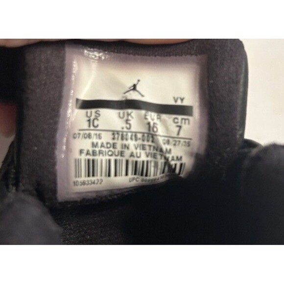 Jordan Infant IC Soft Bottom Black With Red Shoes 378040-002 NWOB - Picture 5 of 5